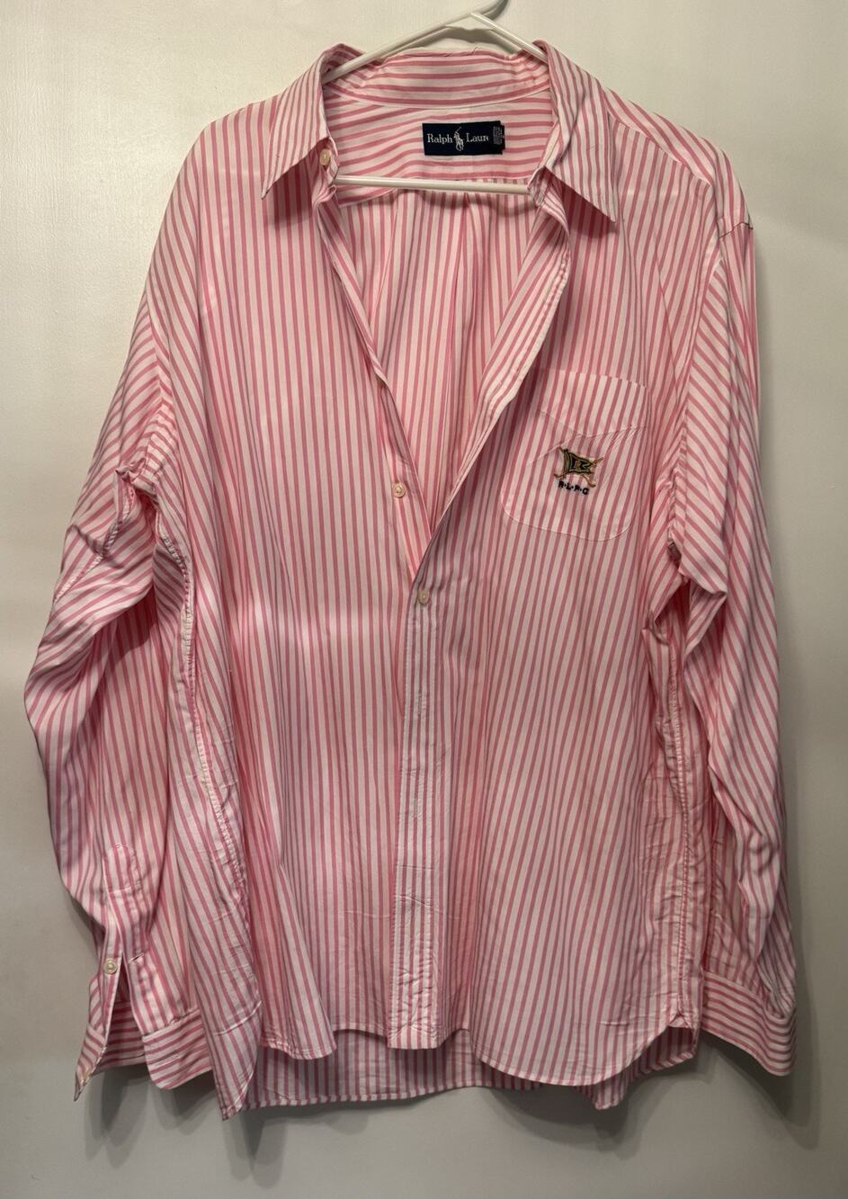 Polo Ralph Lauren shirt XXL Pink Dress Casual Cotton long sleeve